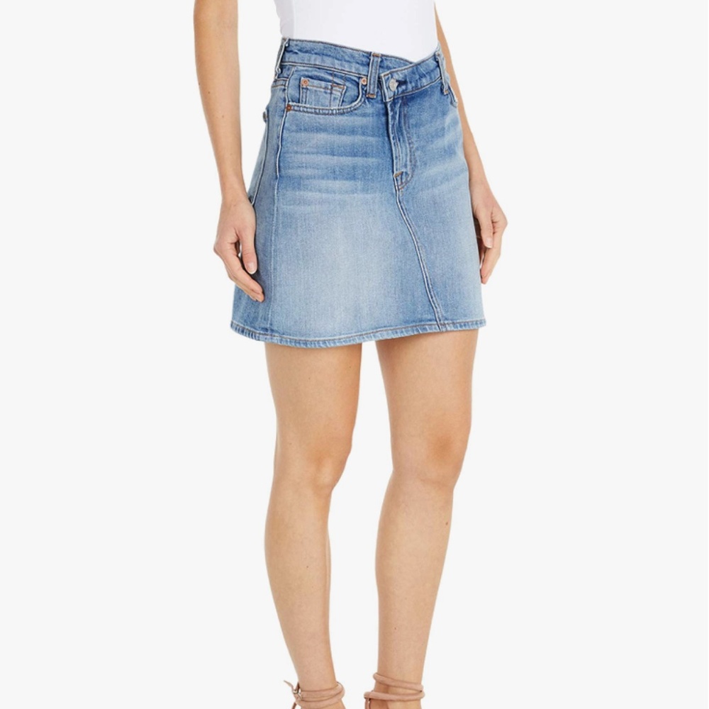 7 for All Mankind Asymmetrical Criss Cross Skirt Size 27